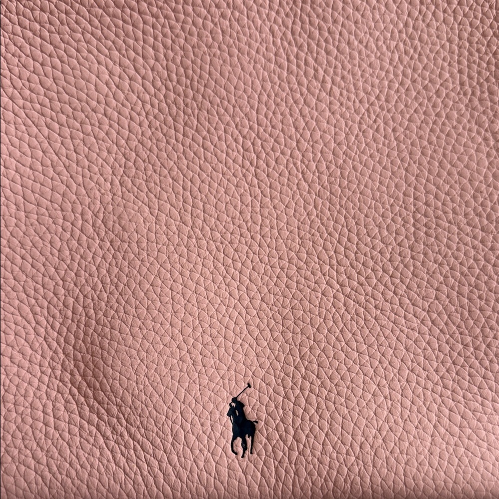 Ralph Lauren Blush Pink Pebbled Leather Crossbody with Black Polo Logo